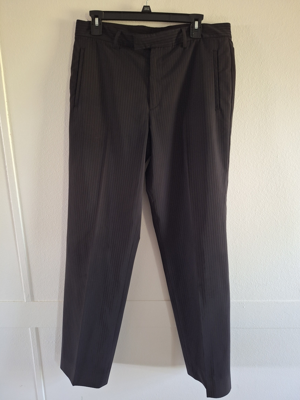 Theory Men's Charcoal Pinstripe Dress Pants - Dark Gray